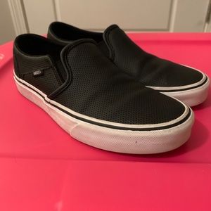 Vans Women’s Slip-On. Leather. Size 8.5. Pre-owned
